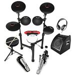 Carlsbro CSD130 Electronic Drum Kit for Beginner - 8-Piece Electric Set with Stool, Headphones, 10" Monitor, 250 Sounds - Ideal Digital Home Practice & Recording Drums