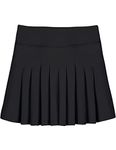 Zaclotre Girls Pleated Tennis Skirt with Shorts Pockets Elastic Athletic Golf Skirts Lightweight Workout Running Sports Skort Black