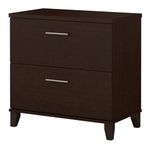 Bush Furniture Somerset 2 Drawer Lateral File Cabinet in Mocha Cherry | Letter, Legal, and A4-Size Document Storage for Home Office