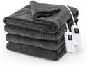 Sunbeam Electric Royal Luxe Microplush Heated Blanket, 12 Heat Settings, 12-Hour Auto Shut-Off, Fast Heating, Warm & Cozy, Machine Washable, Night Fog Color, King (90" x 100")