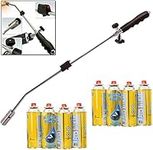 Butane Weed Gas Burner Wand Blowtorch Garden Torch Weeds Killer Burner With 8 Gas Refills Canisters