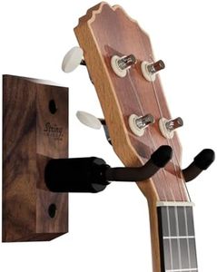 String Swing Ukulele Wall Mount Stand for Mandolin Ukele Concert Pineapple Soprano Tenor and Baritone Compatible Case Alternative Kit for Home or Studio - Black Walnut Hardwood CC01UK-BW