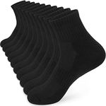 Womens Ladies White Black Running Trainer Ankle Socks Anti Blister Walking Sports Socks Cushioned Work Support Cotton Socks for Womens 4-7 Multipack Breathable Cycling Athletic Socks 5 Pairs