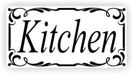 WaterShed Designs Kitchen Door Sign Self Adhesive Vinyl Sticker, Decal