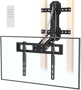WHYFONE Motorized TV Mount with Remote for 32 to 85 inch Screen up to 88 lbs, Electric TV Mount Drop Down 17.7” Height-Adjustable on Fireplace, Max VESA 600x400mm, 16" Wood Stud/Brick/Concrete Wall