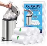 XUXRUS 10l Pedal Bin Liners 200 Counts Small Clear Plastic Bin Bags Strong Wastebasket Trash Can Bin Liners for Bathroom Toilet, Bedroom, Office,Desk,Fit 10-15ltr,Clear