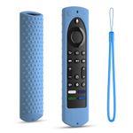 Silicone Cover for Fire TV Stick 4K+ Max 2nd gen 2023 Remote Cover, Toshiba/Insignia Smart TV Remote Silicone Case Cover Anti-Slip Sleeve with Lanyard (Glowblue)