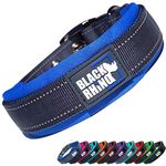 (Medium, Blue/Grey) - Black Rhino - The Comfort Collar Ultra Soft Neoprene PADDED DOG COLLAR for All Breeds - Heavy Duty Adjustable Reflective Weatherproof