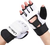 LiMMAX Kickboxing Sparring Gloves MMA Gloves for Men Women Half Finger Boxing Gloves Fighting Gloves Boxing Gloves for Punching Bag Training UFC Gloves for Men Women White S