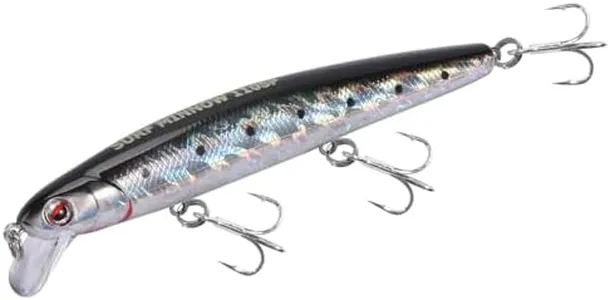 LITTMA—Saltwater Jerkbait, LITTMA Surf Minnow 110, California Surf Fishing, Crankbait Surf Flash Fishing Salt Pro Lure Minnow 110, Pearl Pink Belly Glow Fishing Lures