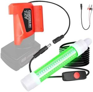 Krythonix Underwater Green Fishing Light Compatible with Dewalt 20V Battery,Fishing Lights LED Underwater for Crappie and Squid Attracting,13W,1512 lumens,Green Dock Light(No Battery)