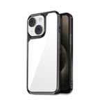 GRIPP Defender Crystal Clear Transparent Back Case Compatible with iPhone 15 (6.1") with Shock Absorption Drop Tested Dual Layer Full Protection Slim Fit Back Cover - Black