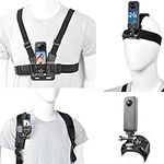 Fotoleey Action Camera Accessory Kit Chest Strap Mount Head Mount Wrist Strap Backpack Clip Mount for Insta360 X3/ X2/ One RS/Ace Pro/Ace/Go2, Compatible with GoPro Hero 12/ Hero 11/ Hero 10