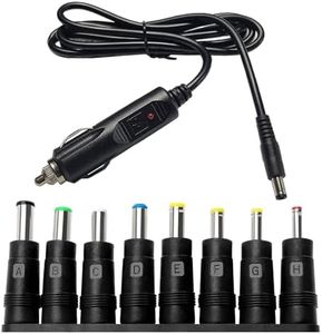 Cavo accendisigari da 12 V, spina DC: alimentatore per auto 5 A, caricatore con 8 connettori jack adattatore per lettore DVD, cellulare, TV