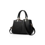 NICOLE&DORIS Women Lady Handbags Shoulder Bag Crossbody Bag Tote Satchel Purse PU Leather Black