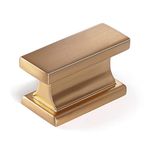 Cotykiley 10 Pack Champagne Bronze Drawer Pulls Brushed Brass Kitchen Cabinet Knobs Solid Square Gold Drawer Knobs Dresser Knobs Cabinet Hardware Zinc Gold Knobs for Dresser Drawers