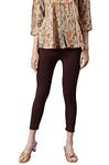 Janasya Women's Chocolate Brown Viscose Lycra Legging(LEGG-AN-010-L)