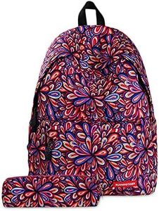 FANDARE Zaini Scuola Casual Galaxy, da Donna, con Astuccio, da viaggio, per Ragazzi per bambini, Adolescenti, Daypack School Bag Poliestere Fiore