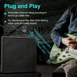 LEKATO Wireless Guitar System – Rechargeable Transmitter & Receiver