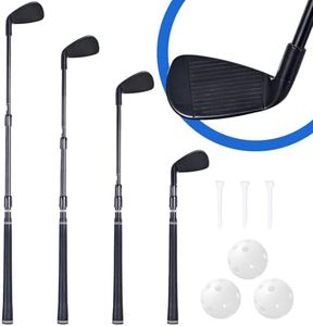 Golf Club Length Adjustable for Golf Bucket Backyard Game, Plastic Golf Clubs Chiper for Junior, Adults, Indoor Outdoor Golf Practice & Chipping Games for Family, Hit Plastic Foam Balls (1 Pack)