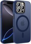 HGH Magnetic for iPhone 16 Pro Max Case for Magsafe Matte Ultra Thin Case [Military Standard Protection] Matte Scratch-Resistant Shockproof Magnetic Mobile Phone Case for iPhone 16 Pro Max Dark Blue