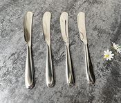 4 Pieces Set Butter knife , Pate Knife Cheese Spreader , Thick and Smooth Handle, Strong Heavy , Food Safety Material Stainless Steel 18/10 SUS 304# for Home Restaurant Party breakfast (Mirror)