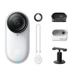 Insta360 GO 3S - 64 GB White 4K Tiny Portable Vlogging Camera, Hands-Free POVs, Mount Anywhere, Stabilization, 140 Min Battery Life, 10m Waterproof, Apple Find My, Pet POV