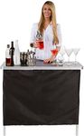 Trademark Innovations Red Cup Pong Portable Bar Table-Two Skirts Included Black Port-BAR Single Wide