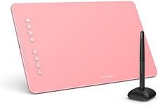 XP-PEN Deco 01 V2 Graphics Tablet 10x6.25 Inch Drawing Pen Tablet 8192 Levels Pressure Battery-Free Pen with Tilt Function Android Supported and 8 Shortcut Keys (Pink)