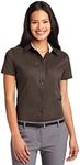 Port Authority® Ladies Short Sleeve Easy Care Shirt. L508 Coffee Bean/Light