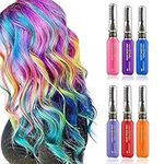 Hair Chalk, 6 Hair Colour Temporary Hair Dye Washable Hair Spray For Kids Boys Girls Women Instant Hair Dye Change Eyebrows And Eyelashes Colour For Festival Christmas,Halloween,Birthdays,Parties