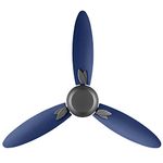 Usha Bloom Magnolia 1250mm wattage 78 Goodbye Dust Ceiling Fan with Anti Dust Feature(Sparkle Grey and Blue)