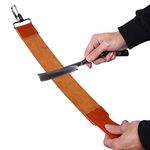 Strops, Genuine Leather Strop Strap Barber Straight Folding Barber's Leather Sharpener Sharpening Belt, Double Sided Leather Strop for Sharpening and Smoothing After Honing Razors