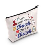 POFULL Nursing Clinical Instructor Gift What Happens in Clinicals Stays in Clinicals Cosmetic Bag Medical Gift (What Happens bag)