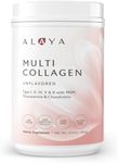 Alaya Multi Collagen Powder - Type I, II, III, V, X Hydrolyzed Collagen Peptides Protein Powder Supplement with MSM + GC (Unflavored) (40 Servings)