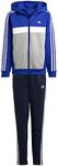 Adidas Kids Essentials TIB Tracksuit Top and Bottom Jersey Set, Top : Semi-Acid Blue/White/Medium Grey Heather Bottom: Legend Ink/White (IJ8805), 150