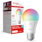 Sengled LED Smart Light Bulb (E27), Matter-Enabled, Multicolour, Works with Alexa, 60W Equivalent, 800LM, Instant Pairing, Matter-Compatible Platform Required, 2.4 GHz, Wi-Fi, 1-Pack