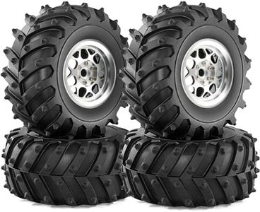 REDSPIDER • Metal 2.2 Beadlock Wheels and Tires 2.2'' Crawler Monster Spike Tire(4pcs) for 1/10 RC Crawler Car TRX4 TRX6 Axial SCX10 90046 SCX10 III AXI03007 Tamiya CC01 D90 D110 (Silver)