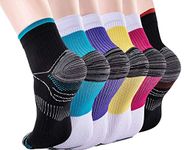 Compression Socks for Women & Men-Upgraded Sport Plantar Fasciitis Arch Support- Low Cut Compression Foot Socks Best for Athletic Sports, Running, Medical, Travel, Pregnancy (6 Pairs)