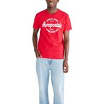 AEROPOSTALE Men's Circle Script Short Sleeve Tee, Model Red, 3XL