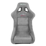 NRG Innovations NRG-FRP-302GY-ULTRA Universal Fixed Back Bucket Racing Seat with Side Mount Adapters for 6-Point Harnesses, Size L, Grey Seat Cover