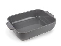 PEUGEOT - Rectangular Ceramic Baking Dish - 32 cm x 21.7 cm x 7.2 cm - Capacity: 2.7 L - 4-5 Servings - 10 Year Guarantee - Made In France - Light Grey Colour