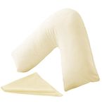 CnA Stores Orthopaedic V-Shaped Pillow Extra Cushioning Support For Head, Neck & Back (Cream, V-pillow With Cover)