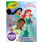 Crayola Disney Princess Coloring Book with Stickers, Gift for Kids, 288 Pages, Ages 3, 4, 5, 6