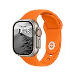 DONEGANI SB Sport Band for Apple Watch Bands Women Ultra 2 49mm, Series 10 46mm, 9 8 7 45mm, SE 6 5 4 44mm, 3 2 1 42mm Men iWatch, Strap Silicone, Orange