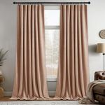 StangH Nursery Sunlight Blush Velvet Curtains - Elegant Interior Decoration Large Window Blackout Velvet Drapes for Living Room, 52 x 96 Inches Long, Blush Beige, 2 Pcs