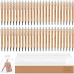 160Pcs Employee Appreciation Gifts Thank You Bamboo Pens Inspirational Ballpoint Pen Motivational Quotes Pens with Organza Bags and Thank You Cards Encouraging Pen Thank You Gift for Teacher Colleague
