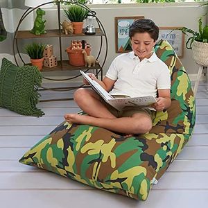 Butterfly Craze Funda para Silla de Puff, Organizador Funcional de Juguetes para niños pequeños, Relleno con Animales de Peluche para Crear una Tumbona Gigante, Relleno no Incluido, Camuflaje