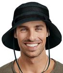 GearTOP Sun Hat Safari Hat - Wide Brim Bucket Boonie Hats Men and Women (Black)