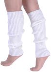 Milumia Women's Ribbed Knit Leg Warmers Y2K 80s Boot Long Socks White B One-Size